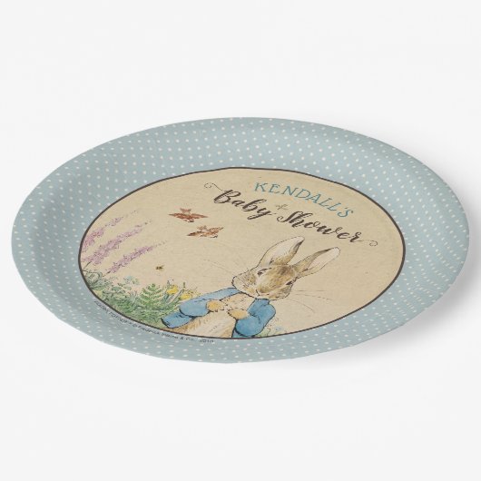 Peter Rabbit | Boy Baby Dusche Pappteller (Schrägansicht)