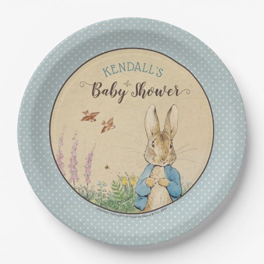 Peter Rabbit | Boy Baby Dusche Pappteller (Vorderseite)
