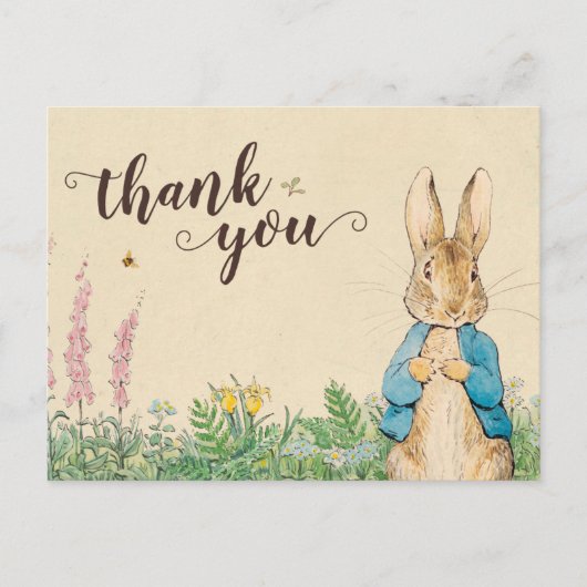 Peter Rabbit | Boy Baby Dusche Vielen Dank Postkarte (Vorderseite)