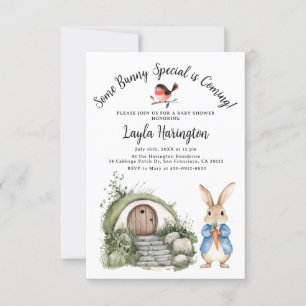 Peter Rabbit Boy Baby Shower Burrow Garden Einladung