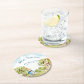 Peter Rabbit Boy Baby Shower Runder Pappuntersetzer (Vor Ort)
