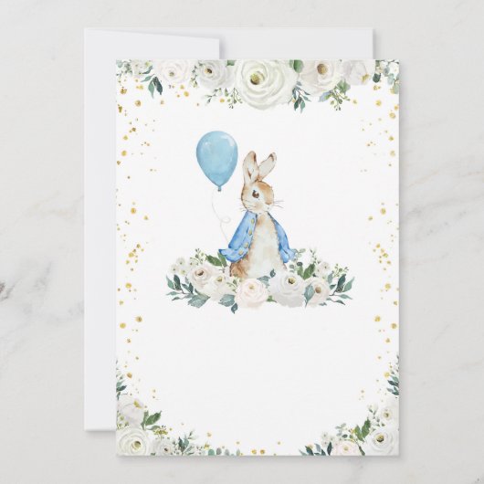 Peter Rabbit Boy Birthday Einladung (Rückseite)