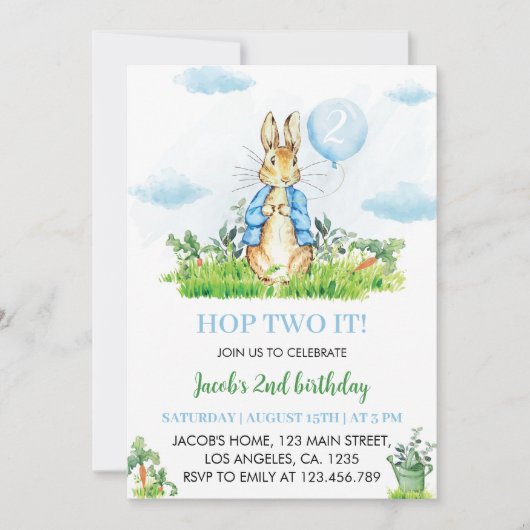 Peter Rabbit Boy Birthday Einladung (Vorderseite)