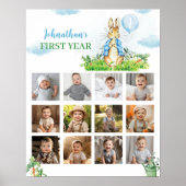 Peter Rabbit Boy Birthday Foto Milestone Zeichen Poster (Vorne)