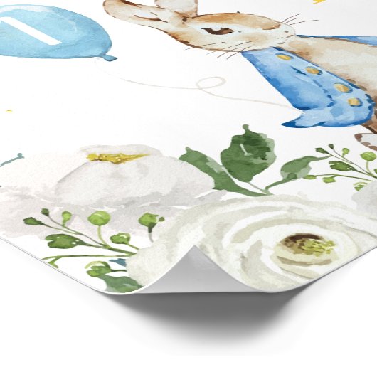 Peter Rabbit Boy Birthday Foto Milestone Zeichen Poster (Ecke)