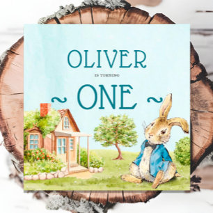 Peter Rabbit Boy First Birthday Watercolor Serviette