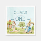 Peter Rabbit Boy First Birthday Watercolor Serviette (Vorderseite)