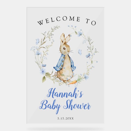 Peter Rabbit Boy Welcome Sign Foam Board Acrylschild (Vorderseite)