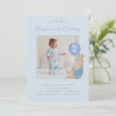 Peter Rabbit Boy's Birthday BlueConfetti - Foto Einladung (Stehend Vorderseite)