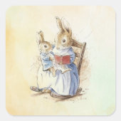 Peter Rabbit (Buch) Quadratischer Aufkleber (Vorderseite)