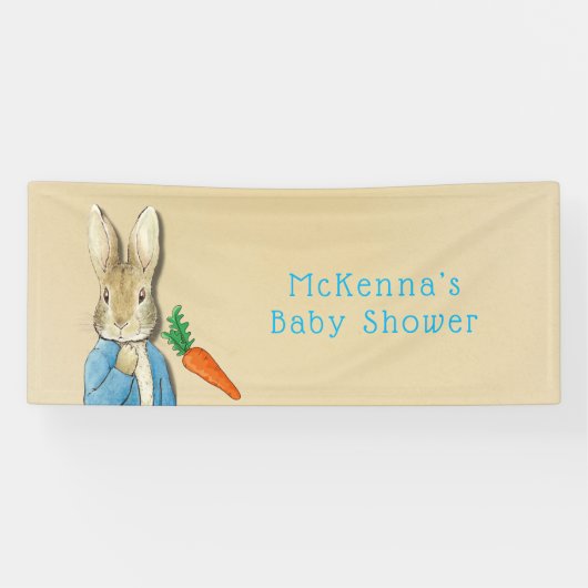 Peter Rabbit Carrots and Stars Boy Baby Shower Banner (Horizontal)