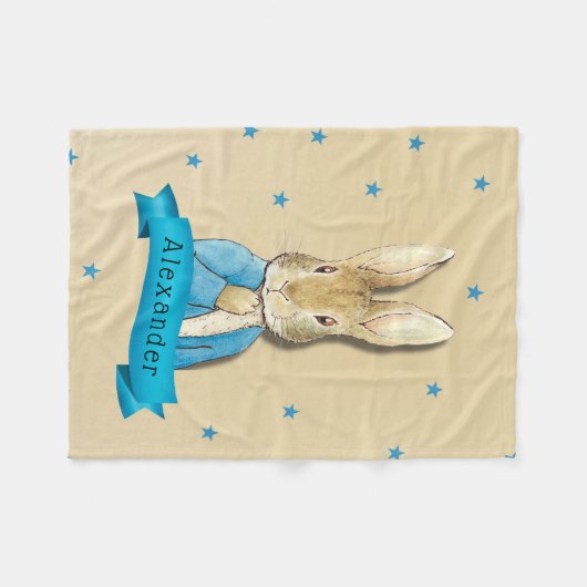 Peter Rabbit Carrots and Stars Boy Custom Fleecedecke (Vorderseite (Horizontal))