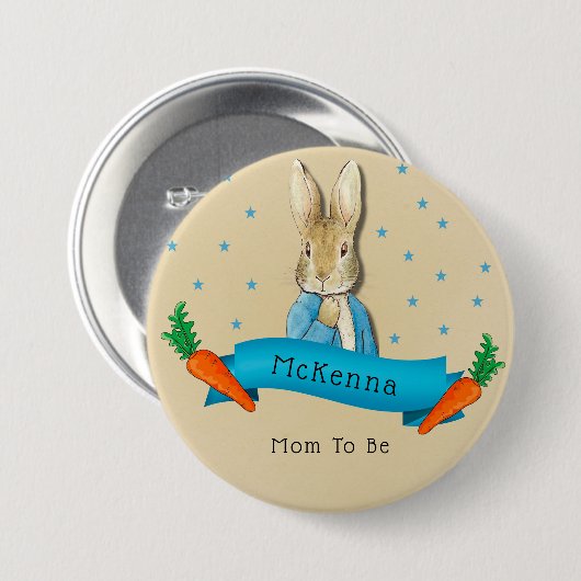 Peter Rabbit Carrots und Stars Mama zu sein Button (Vorne & Hinten)