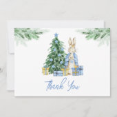 Peter Rabbit Christmas Baby Shower Dankeskarte (Vorderseite)
