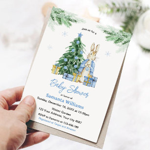 Peter Rabbit Christmas Baby Shower Einladung