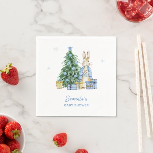 Peter Rabbit Christmas Baby Shower Serviette (Beispiel)