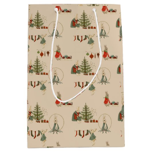 Peter Rabbit Christmas Medium Geschenktasche Mittlere Geschenktüte (Vorderseite)