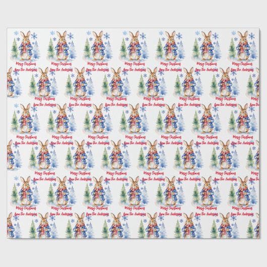 Peter Rabbit Christmas personalisiert Geschenkpapier (Flach)