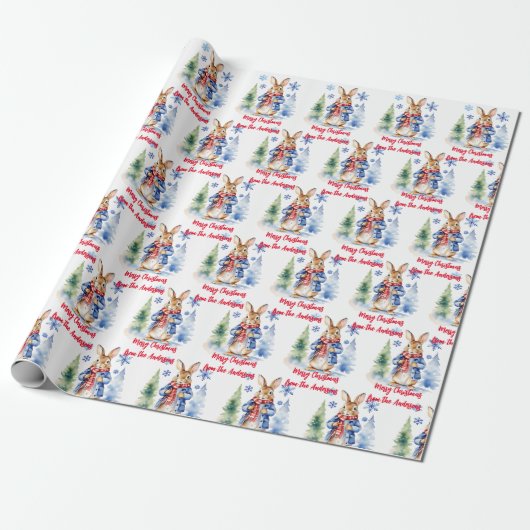 Peter Rabbit Christmas personalisiert Geschenkpapier (Ungerollt)