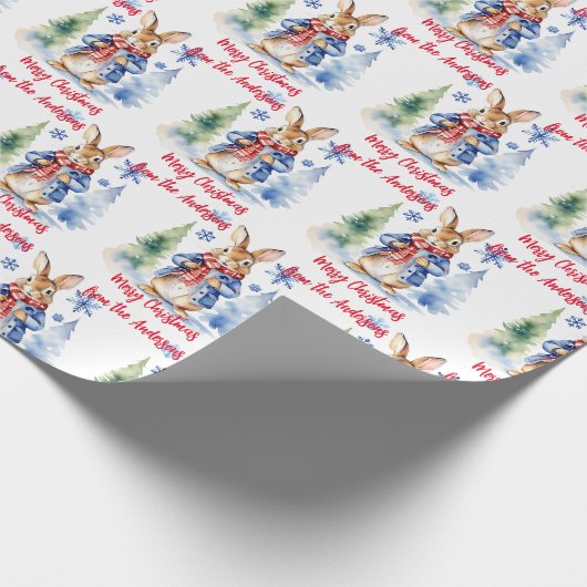 Peter Rabbit Christmas personalisiert Geschenkpapier (Ecke)