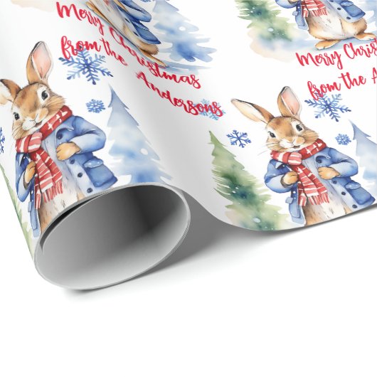 Peter Rabbit Christmas personalisiert Geschenkpapier (Rolleneckpunkt)