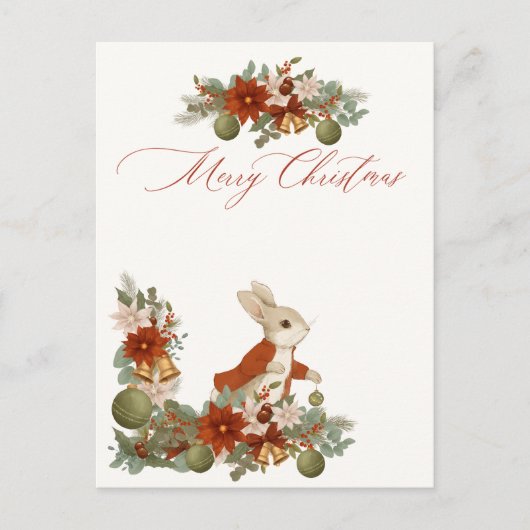 Peter Rabbit Christmas Postkarte (Vorderseite)