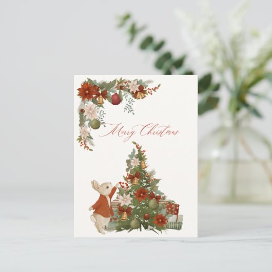 Peter Rabbit Christmas Postkarte (Stehend Vorderseite)