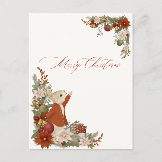 Peter Rabbit Christmas Postkarte (Vorderseite)