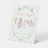 Peter Rabbit Clothesline Baby Shower Diaper Raffle Sockelschild (Vorderseite)