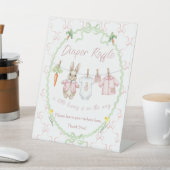 Peter Rabbit Clothesline Baby Shower Diaper Raffle Sockelschild (In SItu)