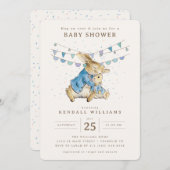 Peter Rabbit | Confetti Boy Baby Shower Einladung (Vorne/Hinten)