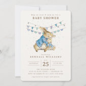 Peter Rabbit | Confetti Boy Baby Shower Einladung (Vorderseite)