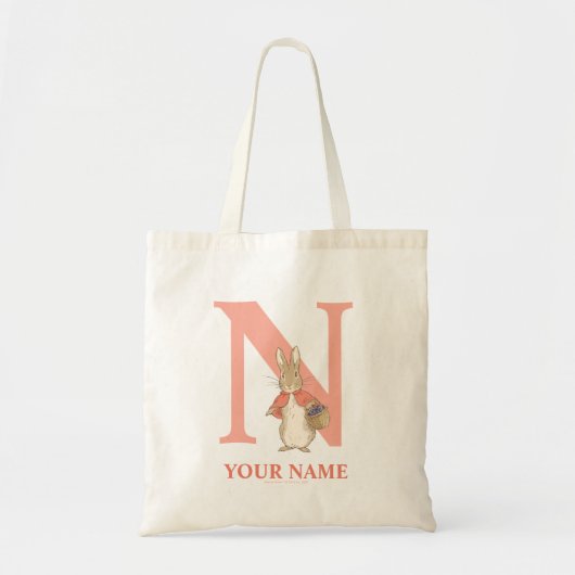 Peter Rabbit | Custom Flopsy - Letter N Tot Bag Tragetasche (Vorne)
