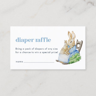 Peter Rabbit Diaper Raffle Baby Duschkarte Visitenkarte