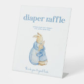 Peter Rabbit Diaper Raffle Baby Duschzeichen Sockelschild (Vorderseite)