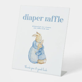 Peter Rabbit Diaper Raffle Baby Duschzeichen Sockelschild