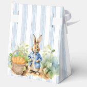 Peter rabbit dusty blue baby shower monogrammed geschenkschachtel (Rückseite)