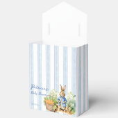 Peter rabbit dusty blue baby shower monogrammed geschenkschachtel (Offen)