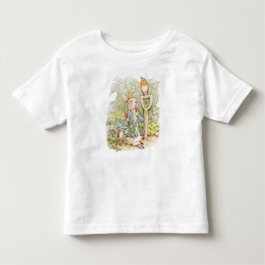 Peter Rabbit Eating Carrots Kleinkind T-shirt (Vorderseite)