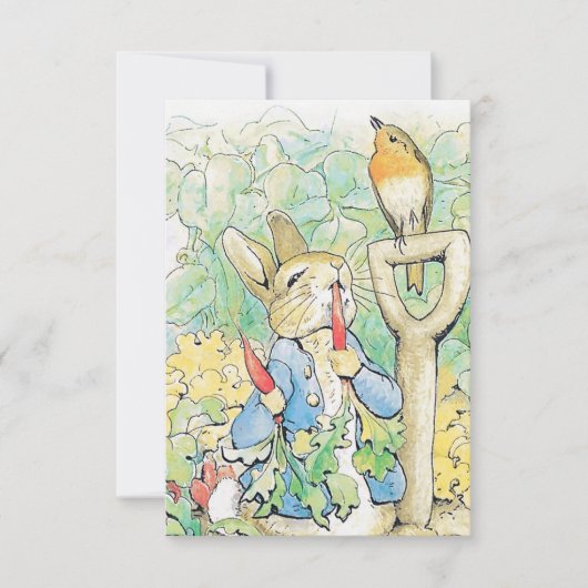“Peter Rabbit Eats a Carrot” by Beatrix Potter Dankeskarte (Vorderseite)
