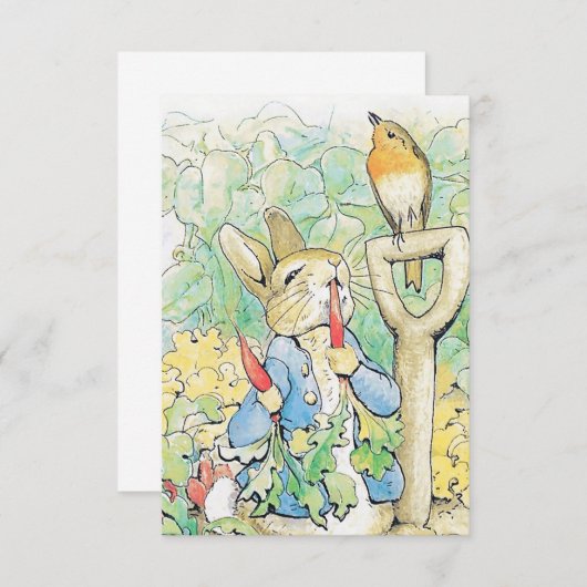 “Peter Rabbit Eats a Carrot” by Beatrix Potter Dankeskarte (Vorne/Hinten)