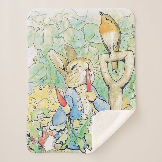 "Peter Rabbit Eats a Carrot" von Beatrix Potter Sherpadecke (Vorderseite)
