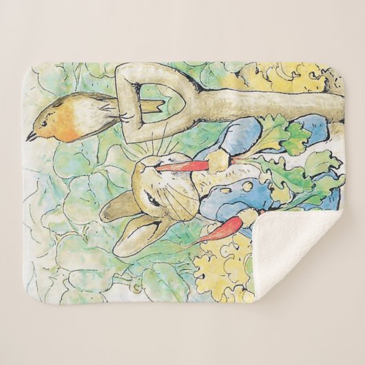 "Peter Rabbit Eats a Carrot" von Beatrix Potter Sherpadecke (Vorderseite (Horizontal))