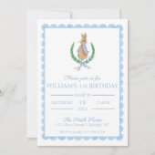 Peter Rabbit Einladung zum ersten Geburtstag (Vorderseite)