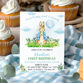 Peter Rabbit Einladung zum ersten Geburtstag