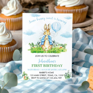 Peter Rabbit Einladung zum ersten Geburtstag