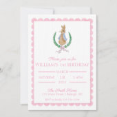 Peter Rabbit Einladung zum ersten Geburtstag (Vorderseite)