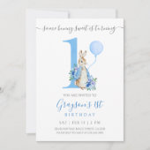 Peter Rabbit Einladung zum ersten Geburtstag (Vorderseite)