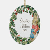 Peter Rabbit | Erste Weihnachten des Kindes mit Fo Keramik Ornament (Rechts)