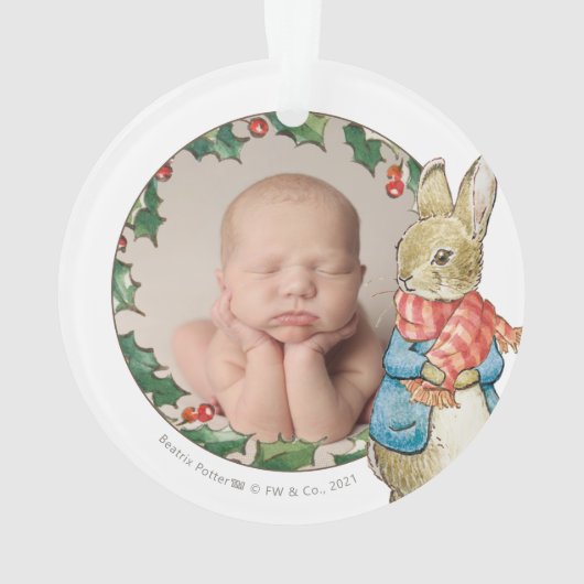 Peter Rabbit | Erste Weihnachten des Kindes mit Fo Ornament (Rückseite)